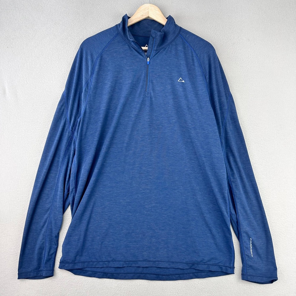 Paradox Merino Wool 1/4 Zip Pullover Men L Blue‎ Athletic Drirelease Baselayer